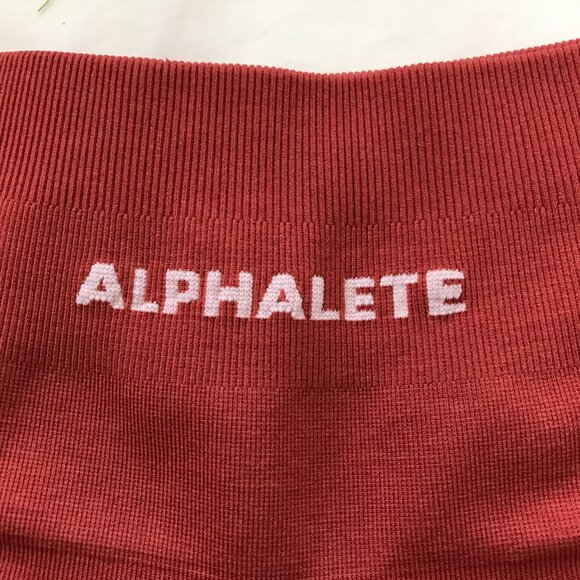Alphalete Athletic Leggings Women L Red Mid Rise Elastic Waist Athleisure Yoga - Picture 3 of 12